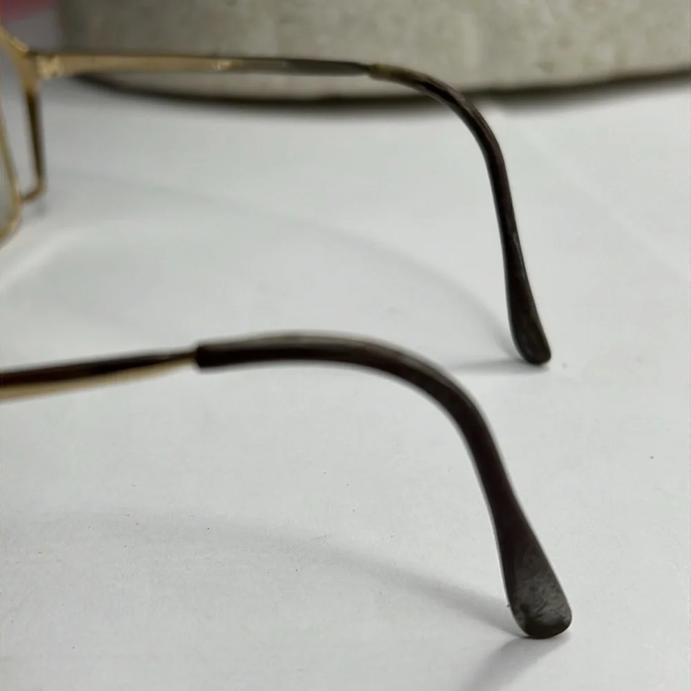 Vintage BG Colorama 135 Goldtone Metal Large Ophthalmic Frame